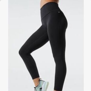 Fabletics High Waisted Motion 365 Leggings Back Zip Pocket Black Size Large